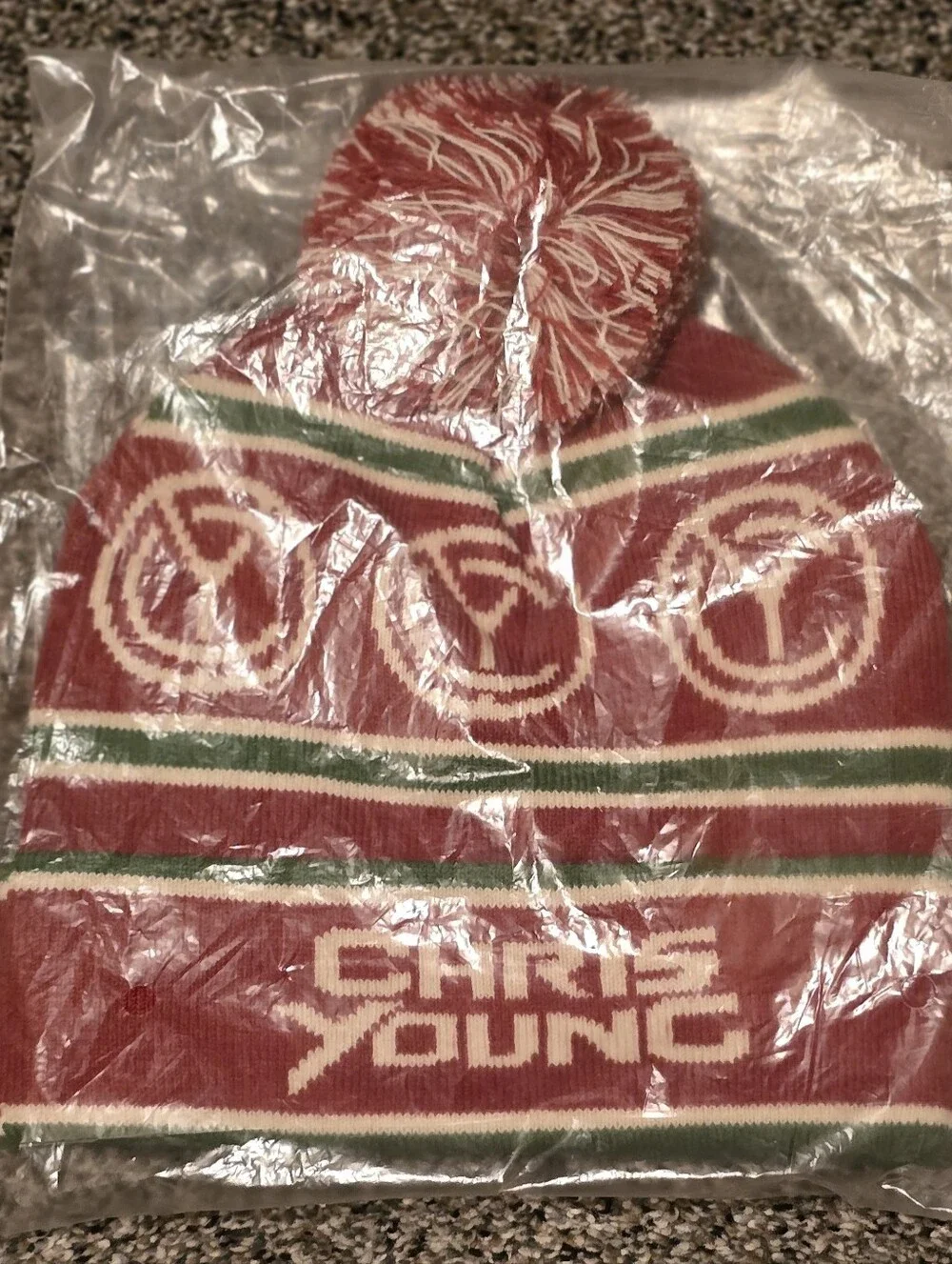 Chris Young It Must Be Christmas Tour Knit Beanie Hat & Scarf Set NIP